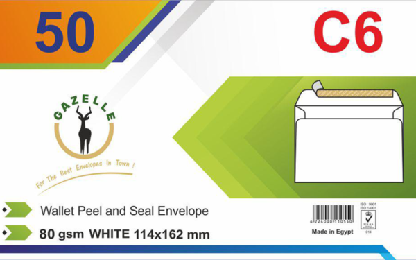 C6 White Wallet Peel and Seal